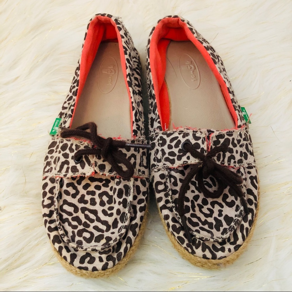 SANUK Women's Animal Print Kariba Boat Shoes Flats